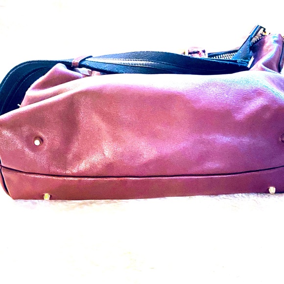 NEW-ANYA HINDMARCH BURGUNDY LEATHER TOTE BAG - Picture 11 of 16